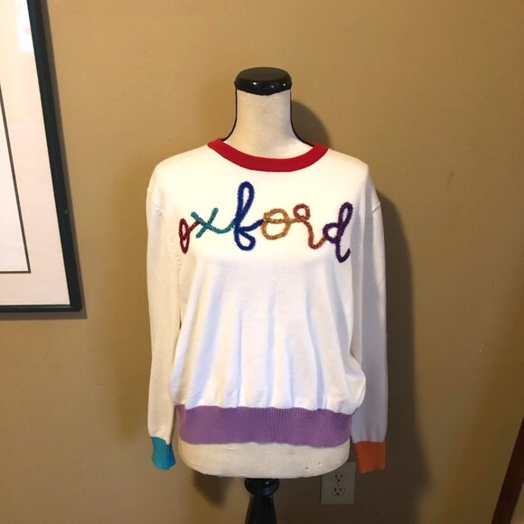 Queen of Sparkles rainbow script Oxford Ole Miss sweater - Picture 2 of 5